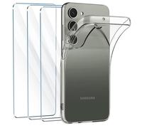 Coque pour Samsung Galaxy S23 FE + x3 Verres trempé - Etui Housse Transparent Verre Trempé Vitre Protection Ecran