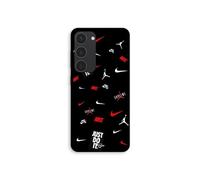 Coque Pour Samsung Galaxy S23 NIKE JORDAN Blanc rouge fond noir
