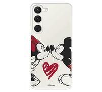 Coque pour Samsung Galaxy S23 officielle Disney Mickey et Minnie Baiser pour protéger votre téléphone. Coque en silicone souple sous licence officielle Disney classique