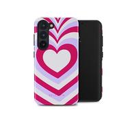 Selencia Coque arrière Vivid pour Samsung Galaxy S23 - Double Hearts Rubine Red Lilac