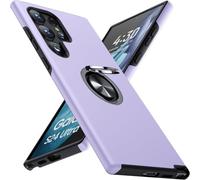 Coque Pour Samsung Galaxy S23 Ultra 6,8 Pouces ¿ Fine Et Souple, Protection Anti-Chocs Double Couche Tpu+Pc, Anneau Rotatif 360° Invisible, Bords Surélevés Écran/Caméra, Argent