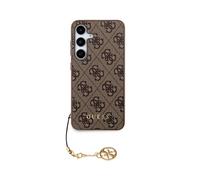 GUESS GUHCS24SGF4GBR Coque pour S24 S921 Marron Coque Rigide 4G Charms Collection