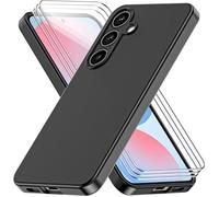 Coque pour Samsung Galaxy S24 FE avec 2 Verres Trempés Coque de Protection en Silicone Souple TPU Bumper - Noir - TECHTA