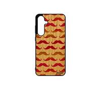 Coque pour Samsung galaxy S24 FE en bois veritable et silicone moustache homme image portable pipe vintage de protection made in France