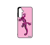 Coque pour Samsung galaxy S24 FE en silicone salamandre lezard tendance tribal animal housse Rose rigide telephone triton portable amour