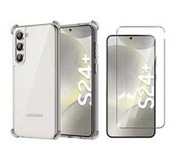 Coque Pour Samsung Galaxy S24 Plus Silicone Transparente Angles Renforces + Verre Trempe