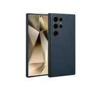 Accezz Coque arrière en cuir avec MagSafe pour Samsung Galaxy S24 Ultra - Nightfall Blue