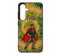 Coque Pour Samsung Galaxy S25 Bois Silicone Super Geek Gamer Texte Jeux Video Humour Vert Play Comique Console Nerd Comics Original Heros