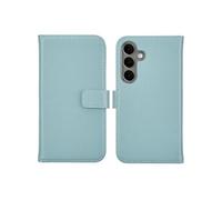 Selencia Étui portefeuille en cuir véritable pour Samsung Galaxy S25 - Air Blue