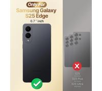 Coque Pour Samsung Galaxy S25 Edge, Avec Double Anneau De Support Coeur, Avec Lanière Pour Filles Et Femmes, Coque De Protection Luxe Mignonne Et Scintillante Pour Samsung S25 Edge, Bleu