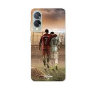 Coque de téléphone - Maniacase - Samsung Galaxy S25 Edge - Silicone - Noir - Design Cristiano Ronaldo Messi GOAT