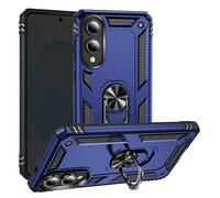 Coque Pour Samsung Galaxy S25 Edge Hybride Bague Support Magnétique Bleu