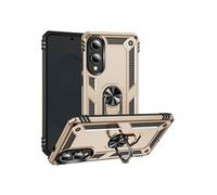 Coque pour Samsung Galaxy S25 Edge Hybride Bague Support Magnétique Dorée