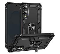Coque pour Samsung Galaxy S25 Edge Hybride Bague Support Magnétique Noir