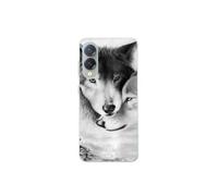 Coque Pour Samsung Galaxy S25 Edge Le loup et la louve Animal noir et blonc