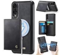 Coque pour Samsung Galaxy S25 Edge Porte-Cartes avec MagSafe,[Housse Premium en Cuir PU][Fentes pour Cartes][Pochette de Portefeuille],Etui à Rabat pour Samsung Galaxy S25 Edge - Noir