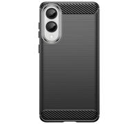 Coque pour Samsung Galaxy S25 Edge Silicone Design Carbone Brossé Noir
