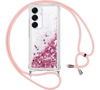 Coque Pour Samsung Galaxy S25 Plus 5g Avec Cordon,Paillette Liquide Transparent Crystal Glitter Housse,Protection Antichoc Silicone Souple Tpu Bumper Case,Réglable Collier Pour Sam[Wke09561]