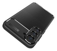 Coque pour Samsung Galaxy S25 Plus Housse Étui Noir en Silicone Aspect Carbone