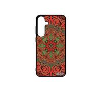 Coque pour Samsung galaxy S25+ Plus silicone Mandala tibetain jolie Rouge rigide graphique nepal Symbole floral 5G housse rosace femme de
