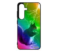 Coque Pour Samsung Galaxy S25 Silicone Ecureuil Eclair Animal Mignon Housse Arc En Ciel Multicolore Vert Animaux Design Foret Motif Etui