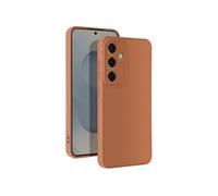 Avizar Coque pour Samsung Galaxy S25 Silicone Souple Bloc Caméra Protégé Marron