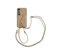 Selencia Coque de télephone Sera avec cordon et porte-cartes enveloppe pour Samsung Galaxy S24 / S25 - Taupe