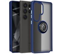 Coque pour Samsung Galaxy S25 Ultra Bague Métallique Support Vidéo Bleu nuit