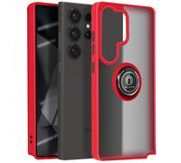 Coque pour Samsung Galaxy S25 Ultra Bague Métallique Support Vidéo Rouge