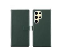 Selencia Selencia Étui portefeuille en cuir véritable Samsung Galaxy S25 Ultra Vert Vert