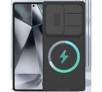 Coque Pour Samsung Galaxy S25 Ultra,Etui Housse Samsung Galaxy S25 Ultra Nillkin Camshield Pro Magnétic Case,Support Wireless Charging,Coque De Protection Pour Lentille Slip - Noir