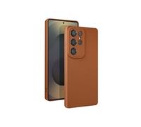 Avizar Coque pour Samsung Galaxy S25 Ultra Silicone Mat Marron