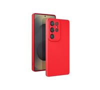 Avizar Coque pour Samsung Galaxy S25 Ultra Silicone Mat Rouge