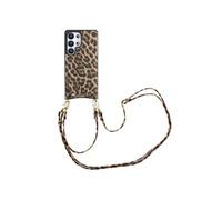 Selencia Selencia Coque arrière avec cordon et porte-cartes Nova Samsung Galaxy S25 Ultra Leopard Multicolore