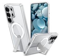 Coque pour Samsung Galaxy S26 Ultra avec Support Compatible avec MagSafe, Étui Protection Qualité Militaire Anti-Rayures, PC Dur Arrière Protection Antichoc Anti-Jaunissement Housse, Transparent