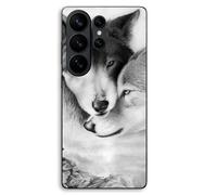 Coque Pour Samsung Galaxy S26 Ultra Le loup et la louve Animal noir et blonc Maniacase