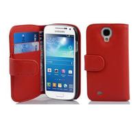 cadorabo Coque pour Samsung Galaxy S4 Mini en Rouge Cerise - Housse Protection en Similicuir Structuré avec Stand Horizontal et Fente Carte - Portefeuille Etui Poche Folio Case Cover