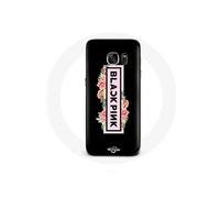 Coque pour Samsung Galaxy S6 Blackpink Groupe de K-pop Logo Noir Rose Fond Noir
