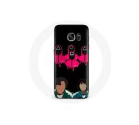 Coque pour Samsung Galaxy S6 Edge Squid Game Seong Gi hun et Kang Sae Byeok Masques Triangle carré e