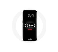 Coque pour Samsung Galaxy S7 Edge Audi Logo Métal fond noir