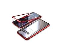 PHONILLICO Coque pour Samsung Galaxy S8 - Coque Magnétique Rouge Housse Etui 360 Intégral Full Protection Métal Film Vitre Ecran Ultra Résistant