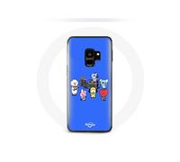 Coque pour Samsung Galaxy S9 BTS BT21 Tata Chimmy Cooky Rj Koya Shooky Et Mang Jouent De la musique Fond Bleu