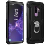 Coque pour Samsung Galaxy S9 Plus Hybride Rigide Souple Bague Support Vidéo Noir