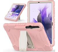 Coque pour Samsung Galaxy Tab 12,4" S7+/S8 Plus/S7 FE T970/X800/T730, coque de protection robuste et résistante aux chocs avec béquille pour Galaxy Tab 12.4 2022/2021/2020, rose