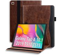 Coque pour Samsung Galaxy Tab A 10.1 2019 (SM-T510/T515) Tablette Housse de Protection ?tui Pencil Holder Support Multi Angles en Cuir PU pour Galaxy Tab A 2019 10.1"" Marron