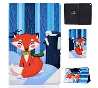 Coque pour Samsung Galaxy Tab A 8.0 Coque 2019 SM-P200 SM-P205 avec Motifs Mignons Minces Coque légère de Protection en Cuir PU avec Fentes pour Cartes pour SM-P200, SM-P205-red Fox