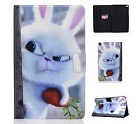 Coque pour Samsung Galaxy Tab A 8.0 Coque 2019 SM-P200 SM-P205 avec Motifs Mignons Minces Coque légère de Protection en Cuir PU avec Fentes pour Cartes pour SM-P200, SM-P205-White Rabbit