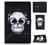 Coque pour Samsung Galaxy Tab A 8.0 Coque 2019 SM-P200 SM-P205 avec Motifs Mignons Minces Coque légère de Protection en Cuir PU avec Fentes pour Cartes pour SM-P200, SM-P205-White Owl