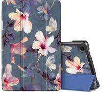 Coque Pour Samsung Galaxy Tab A7 10.4 Pouces 2020/2022, Etui Protection Mince Léger, Housse Pochette Rigide Anti-Chute Cover Fonction Veille/Réveil Automatique, Hibiscus