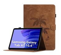 Coque pour Samsung Galaxy Tab A7 10.4 Pouces 2022/2020 SM-T509 / T500 / T505 / T507 Housse de Protection Multi-Angles Étui en Cuir PU avec Fente pour Carte,Auto Réveil/Sommeil, Brun